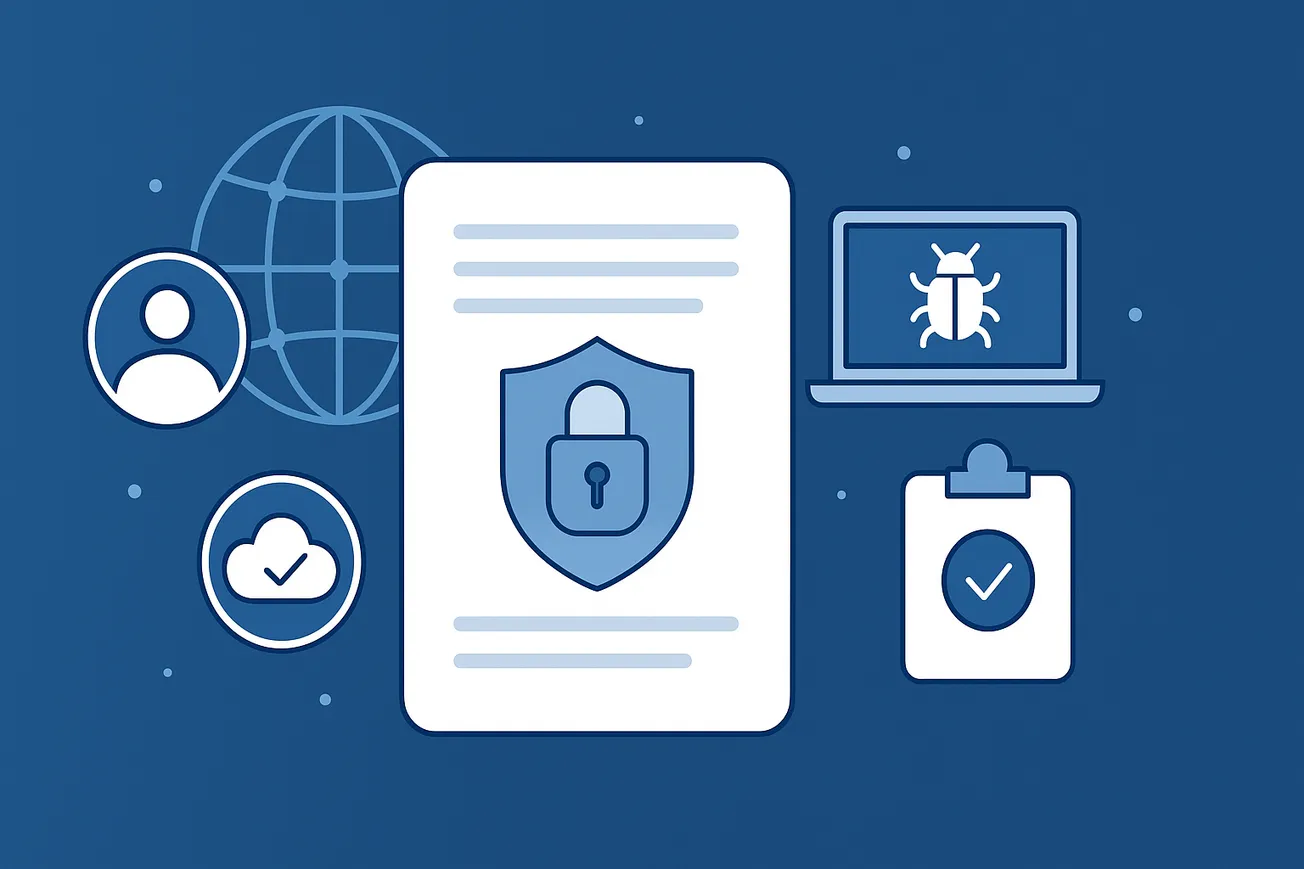 An illustration of a shield with a lock, symbolizing built-in security in the platform