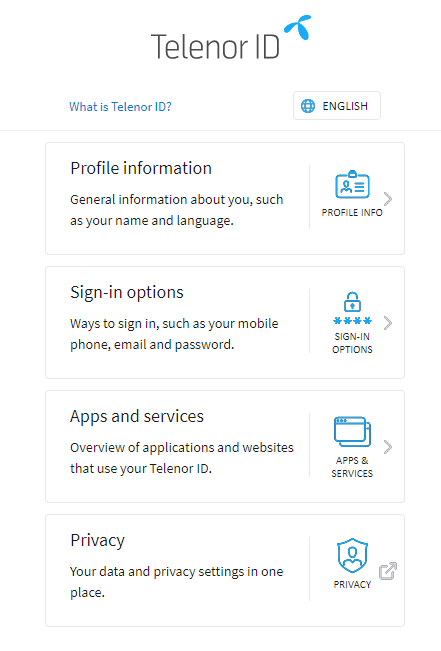 Manage My TelenorID en