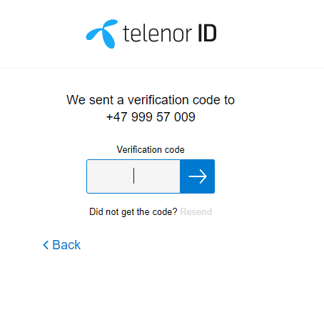 Login with TelenorID: otp